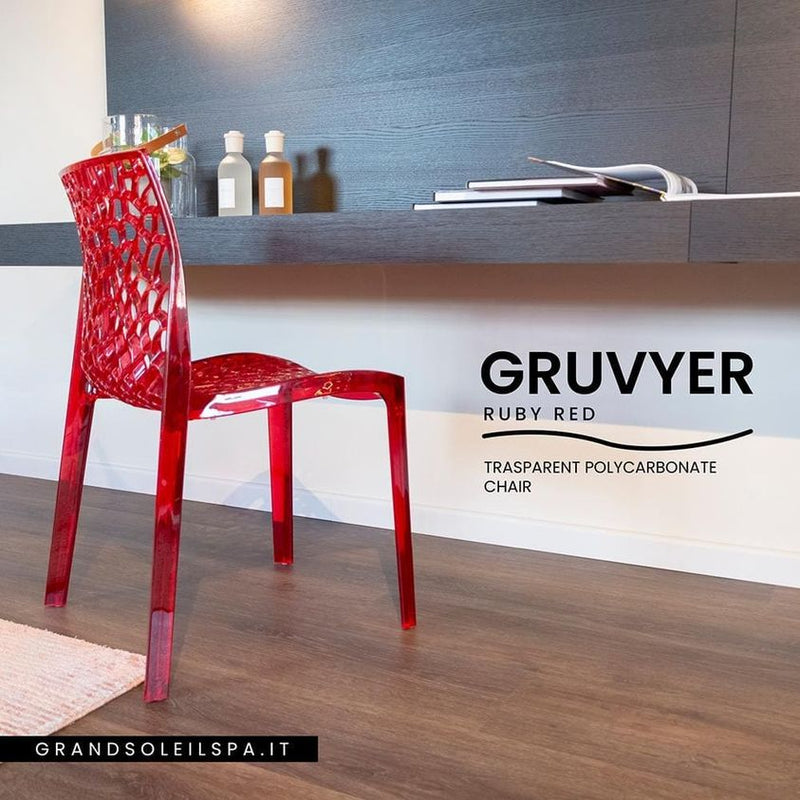 Rubies aren't just for rings - they also Sparkle in Ruby Red Translucent Chairs