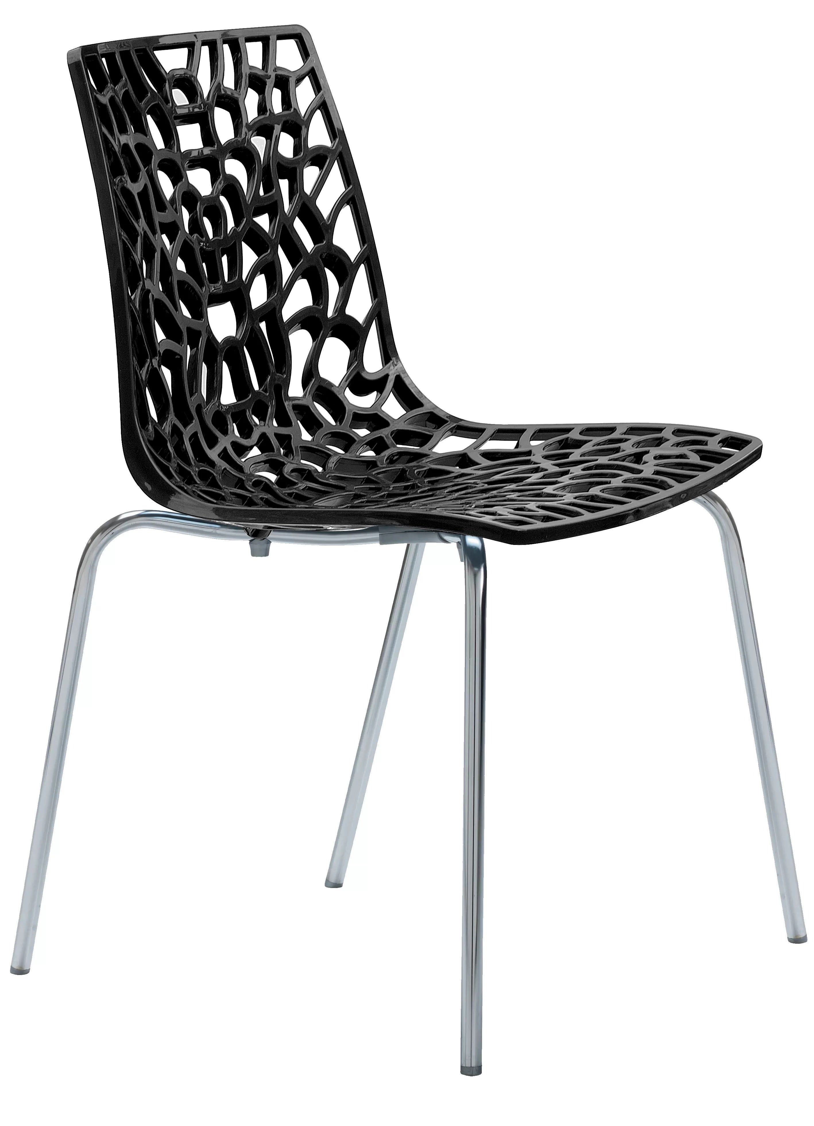 Gruvyer Spider Web Chrome Steel Tubular Legs Side Chairs