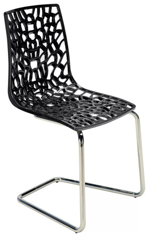 Gruvyer Spider Web Chrome Steel Tubular Legs Side Chairs