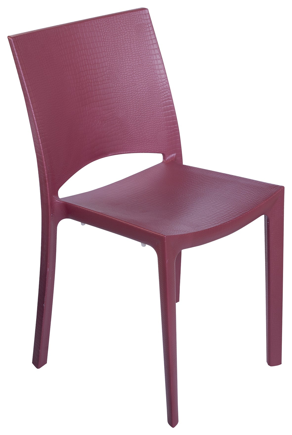 Cocco Lizard Leather Look Stacking Chairs from Italy - Polypropylene - 7 Colors