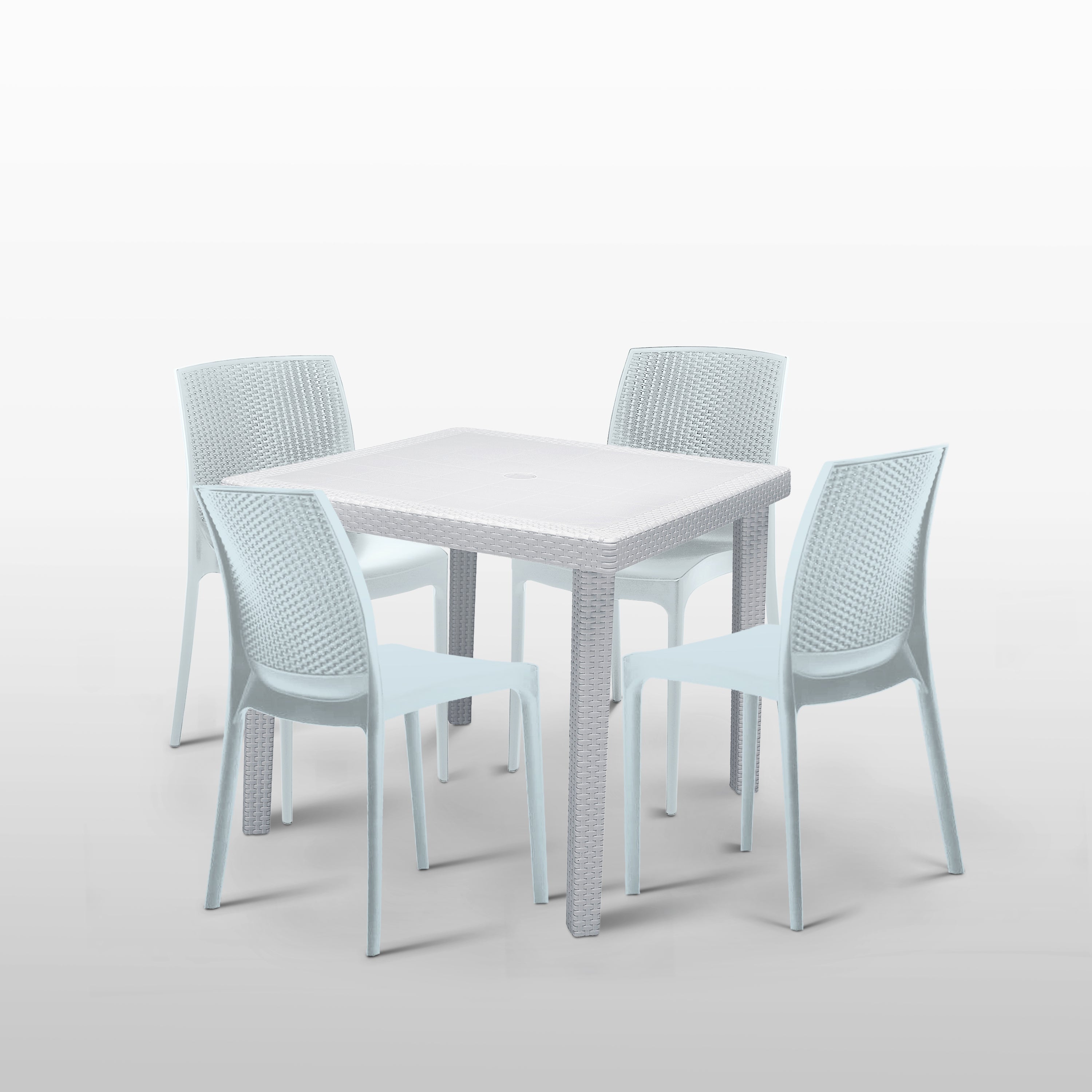 Boheme Rattan Table in White 35.5