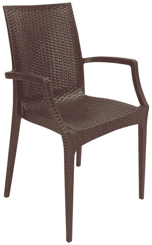 Boheme Rattan Dining Chair with Smooth Seat and Wicker Back