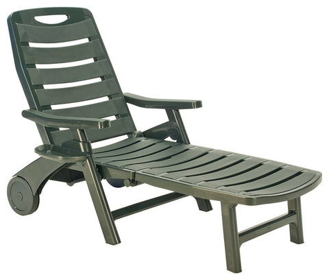 Grand Soleil Cottage 3 Position Sun Chair Lounger with Wheels - Never Rusts - 6805S